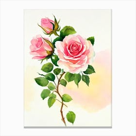 Rose Vintage Flowers Flower Canvas Print