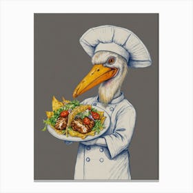 Chef Stork Canvas Print