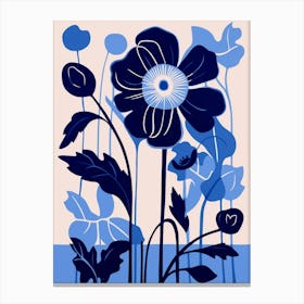 Blue Flower Illustration Oxeye Daisy 2 Canvas Print