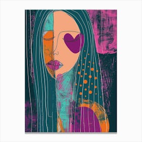 Girl With Heart Canvas Print