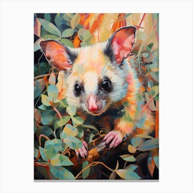  A Eucalyptus Loving Possum Vibrant Paint Splash 1 Canvas Print