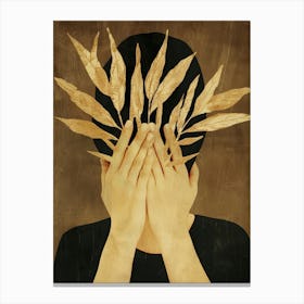 Leaves On The Head Canvas Print