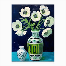 Flowers In A Vase Still Life Painting Anemone 4 Canvas Print