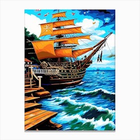 Sailboat On The Sea Canvas Print