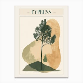 Cypress Tree Minimal Japandi Illustration 3 Poster Canvas Print