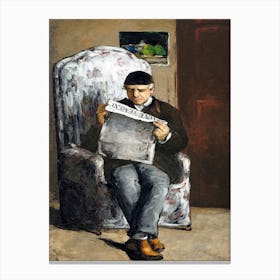 The Artist S Father, Reading L Événement (1866), Paul Cézanne Canvas Print