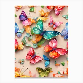 Many Colorful Butterflies Canvas Print