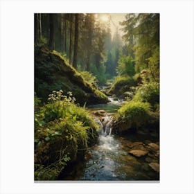 River In The Forest Canvas Print