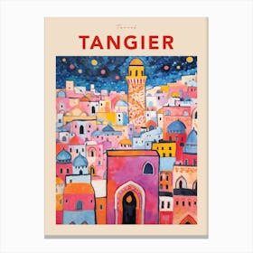 Tangier Morocco 2 Fauvist Travel Poster Canvas Print