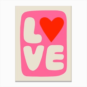 Pink Love Typography Canvas Print