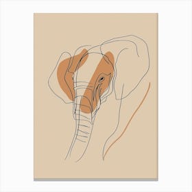 Elephant Head - Boho, Line Art 2 Canvas Print