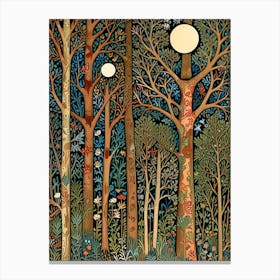 William Morris Forest At Night 10 Canvas Print