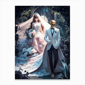 The Mystical Wedding. Beauty  and the Skeleton Art Print #5 Canvas Print