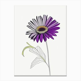 Osteospermum Floral Minimal Line Drawing 1 Flower Canvas Print