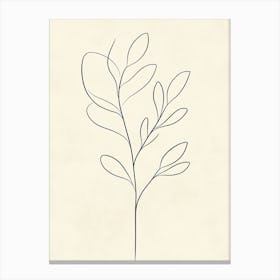 Line Drawing Of A Leaf 7 Canvas Print