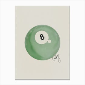 Lucky Green Pool Ball Canvas Print