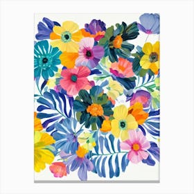 Anemone Modern Colourful Flower Canvas Print