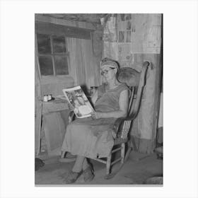 Wife Of Homesteader In Her Shack Home, Williams County, North Dakota By Russell Lee Canvas Print