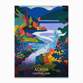 Acadia National Park Travel Poster Matisse Style 2 Canvas Print