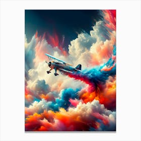 Airplane In The Clouds Canvas Print