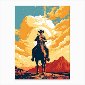Horseback Cattle Rancher Cowboy Canvas Print
