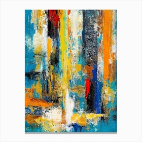 Abstract Painting, Acrylic On Canvas, Blue Color Canvas Print