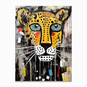 Street Safari Dreams: Cheetah's Neo-Expressionist Prowess Canvas Print