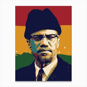 Malcolm X in Pop Art Human Rights Activist 2 Canvas Print