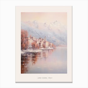 Dreamy Winter Painting Poster Lake Como Italy 2 Canvas Print