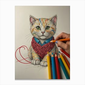 Cat In A Sweater Canvas Print