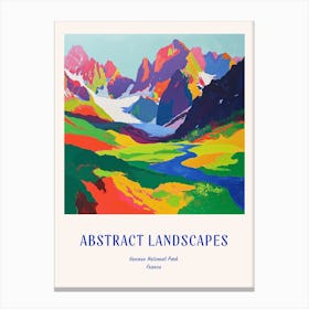 Colourful Abstract Vanoise National Park France 4 Poster Blue Canvas Print