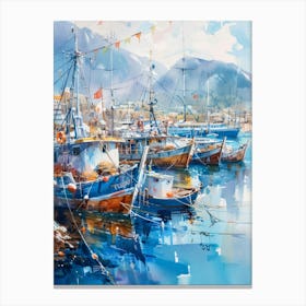 Fishing Boats In The Harbor Canvas Print