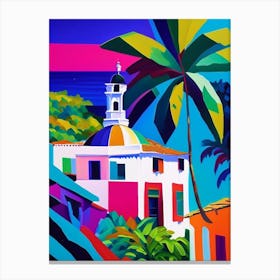 Puerto Rico Colourful Painting Tropical Destination Canvas Print
