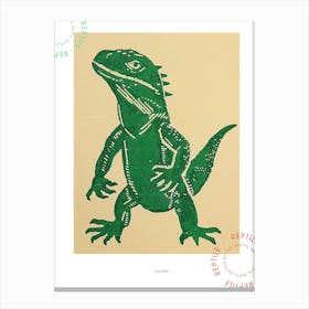 Green Iguana Bold Block 2 Poster Canvas Print