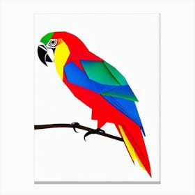 Macaw Origami Bird Canvas Print