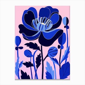 Blue Flower Illustration Tulip 3 Canvas Print
