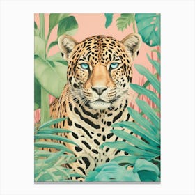 Tiger In The Jungle Tropical Print Canvas Print