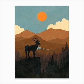 Deer In The Mountains 11 Canvas Print