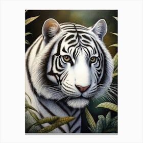 White Tiger in Nature Canvas Print