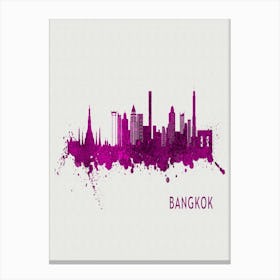 Bangkok Thailand City Purple Canvas Print