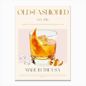 Old Fashioned Cocktail Mid Century Canvas Print