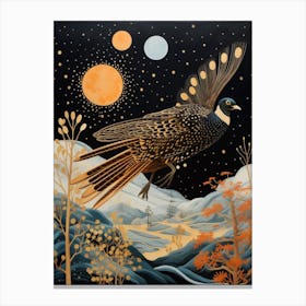 Pheasant 4 Gold Detail Painting Canvas Print