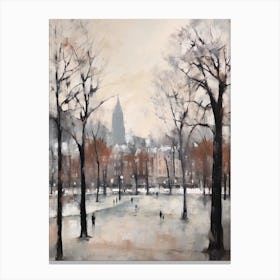 Winter City Park Painting Vondelpark Amsterdam 4 Canvas Print