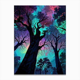 Night Sky Forest Canvas Print