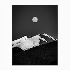 Full Moon Over The Mountains Canvas Print