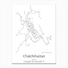 Chalchihuitan,Mexico Minimalist Map Lienzos