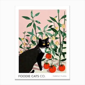 Foodie Cats Co Cat And Tomatoes 1 Canvas Print