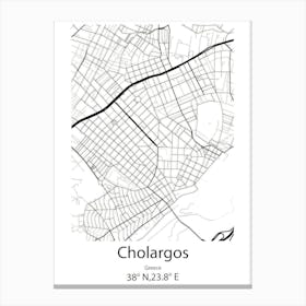 Cholargos,Greece Minimalist Map Canvas Print