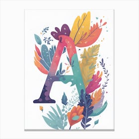 Colorful Letter A Illustration 129 Canvas Print