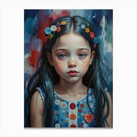 Girl With Blue Hair Canvas Print